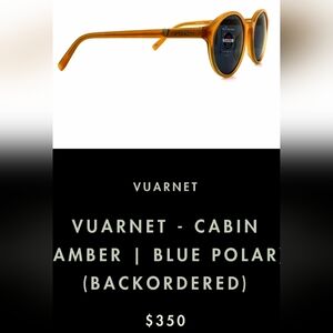 🔥NEW 🔥 VUARNET - Cabin Amber Blue Polar Unisex Sunglasses(VL2001 0007-0622)